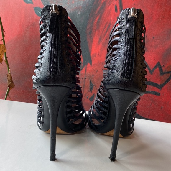 Made in Italy Tabitha Simmons Skyhigh Gladiator cage stiletto heels - 37 1/2 - Picture 7 of 17